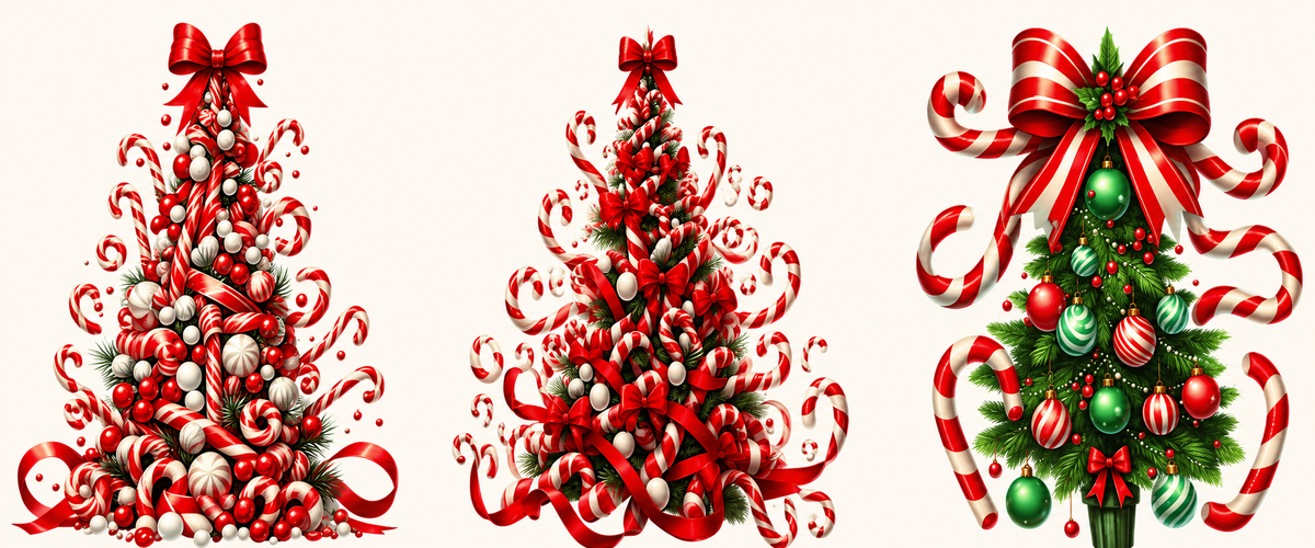 Peppermint Christmas tree trio tumbler wrap
