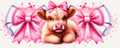 Pink bow Highland calf tumbler wrap