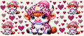 Pink leopard Highland cow tumbler wrap