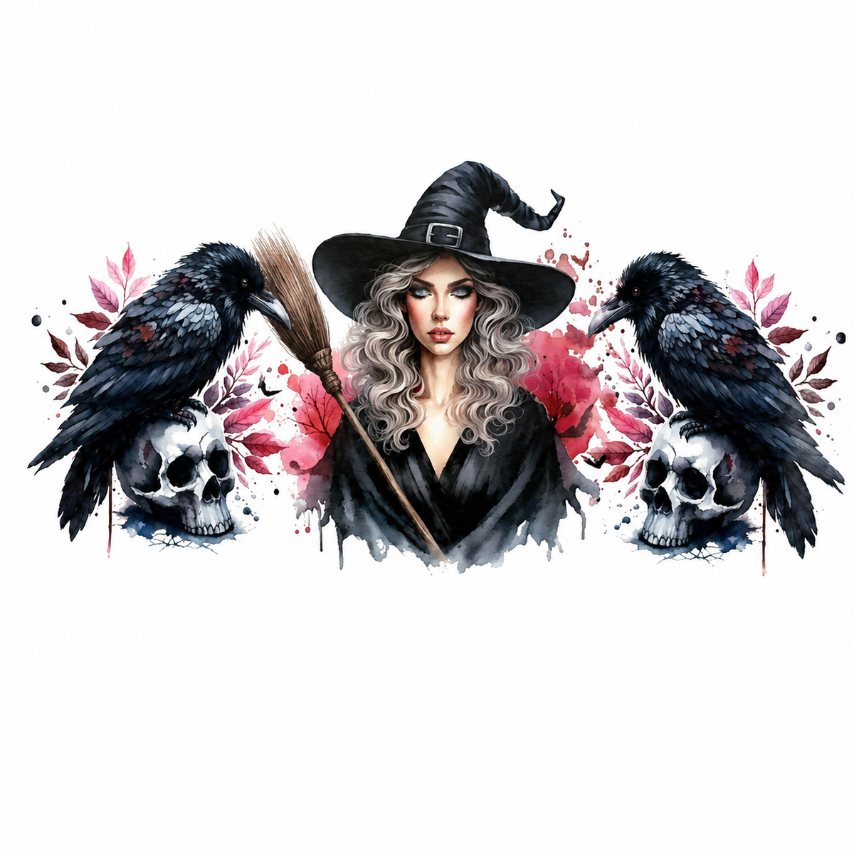 Silver Haired Witch And Ravens Tumbler Wrap
