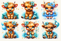Six baby Highland calves in blue tutus tumbler wrap