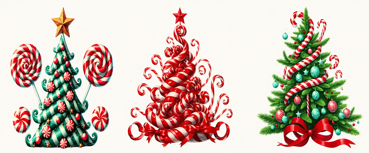 Three candy Christmas trees tumbler wrap