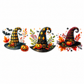 Three Panel Autumn Witch Hats Tumbler Wrap