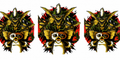 Three-panel illustrated gremlin creatures tumbler wrap