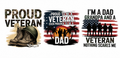 Three Panel Veteran Dad Wrap Tumbler Wrap