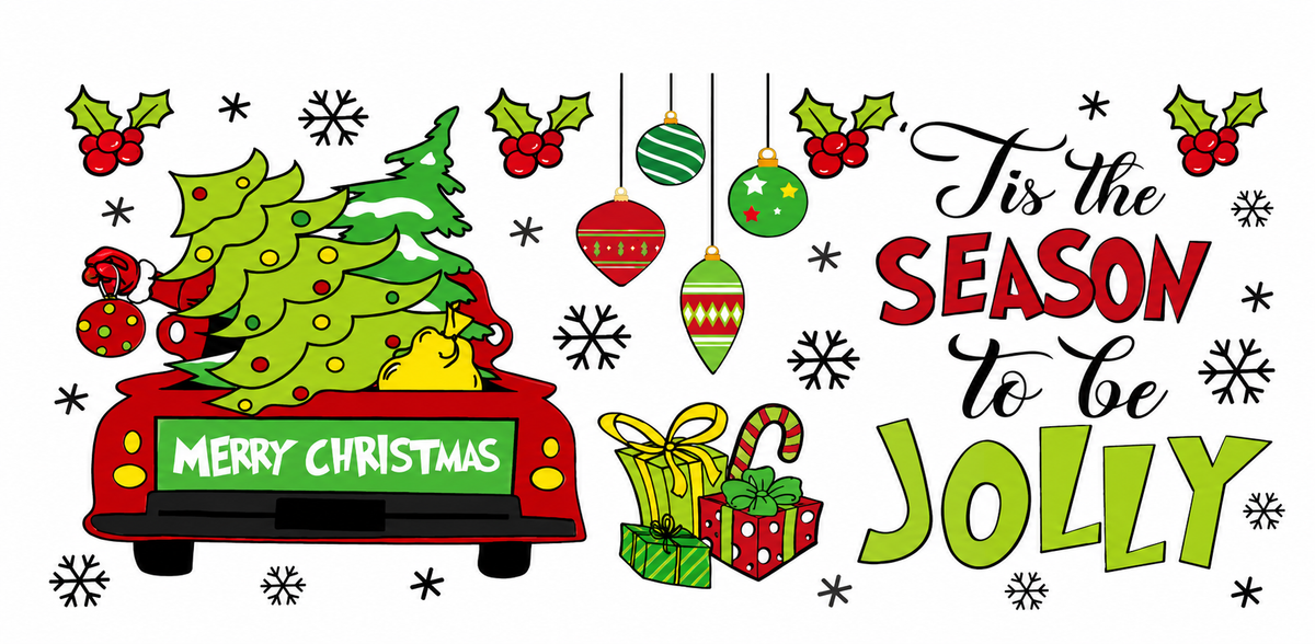 ’Tis the Season Red Truck tumbler wrap