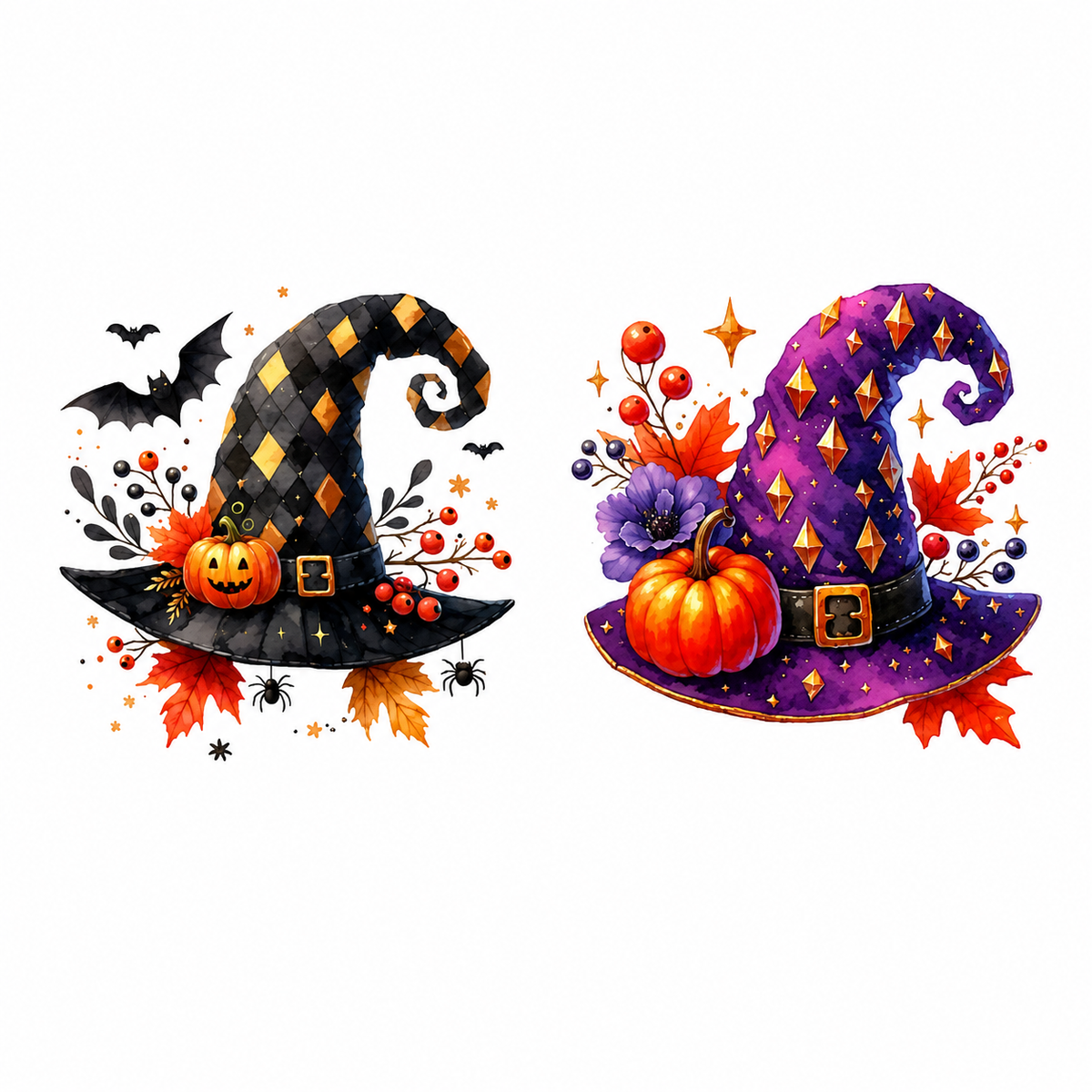 Twin Autumn Witch Hat Tumbler Wrap