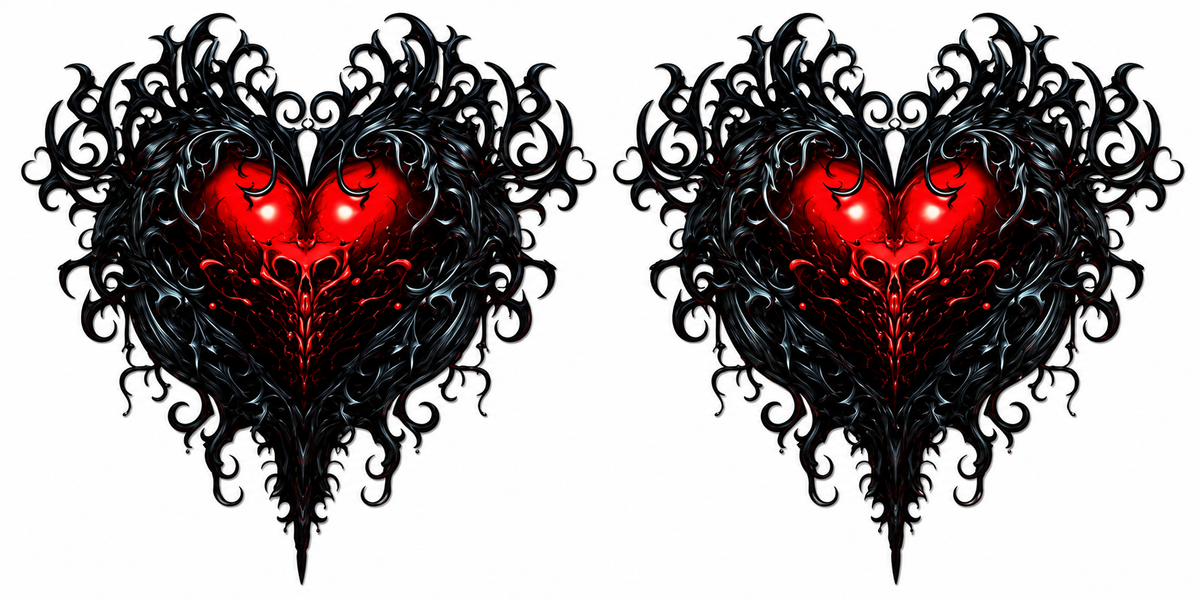 Twin Gothic Crimson Heart Emblems tumbler wrap