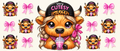 Very Cutesy Highland cow bubble tea tumbler wrap