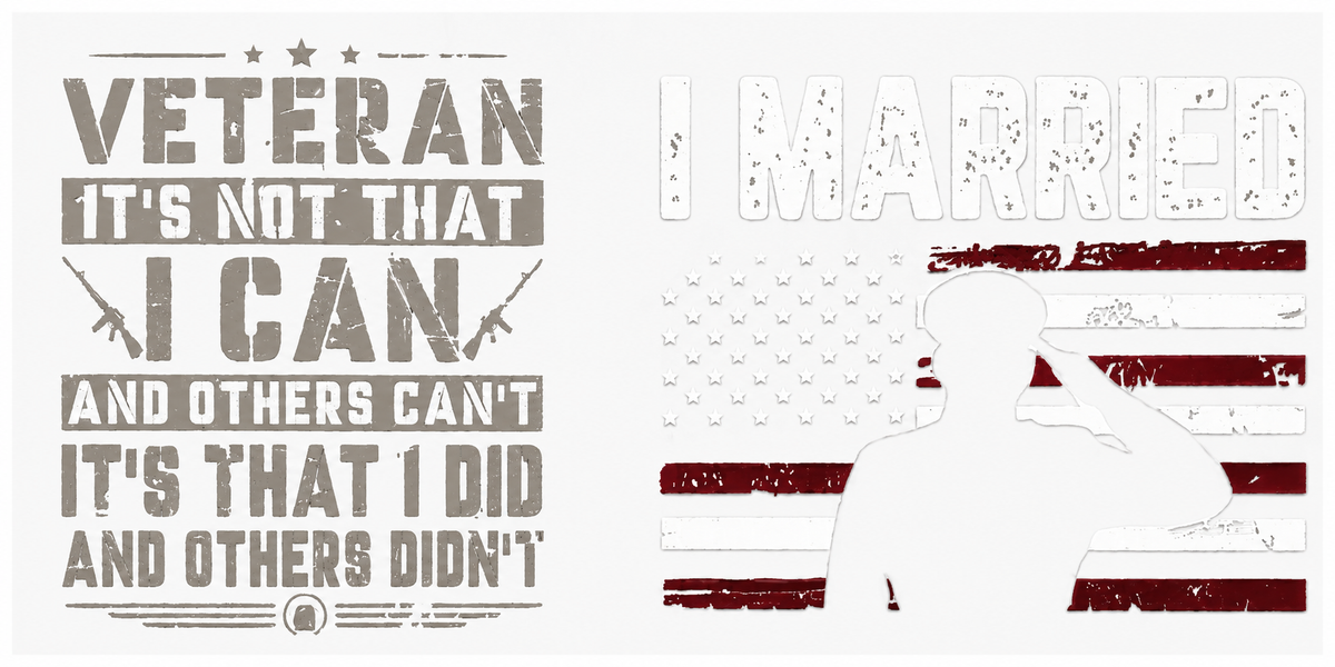 Veteran marriage quote and American flag tumbler wrap
