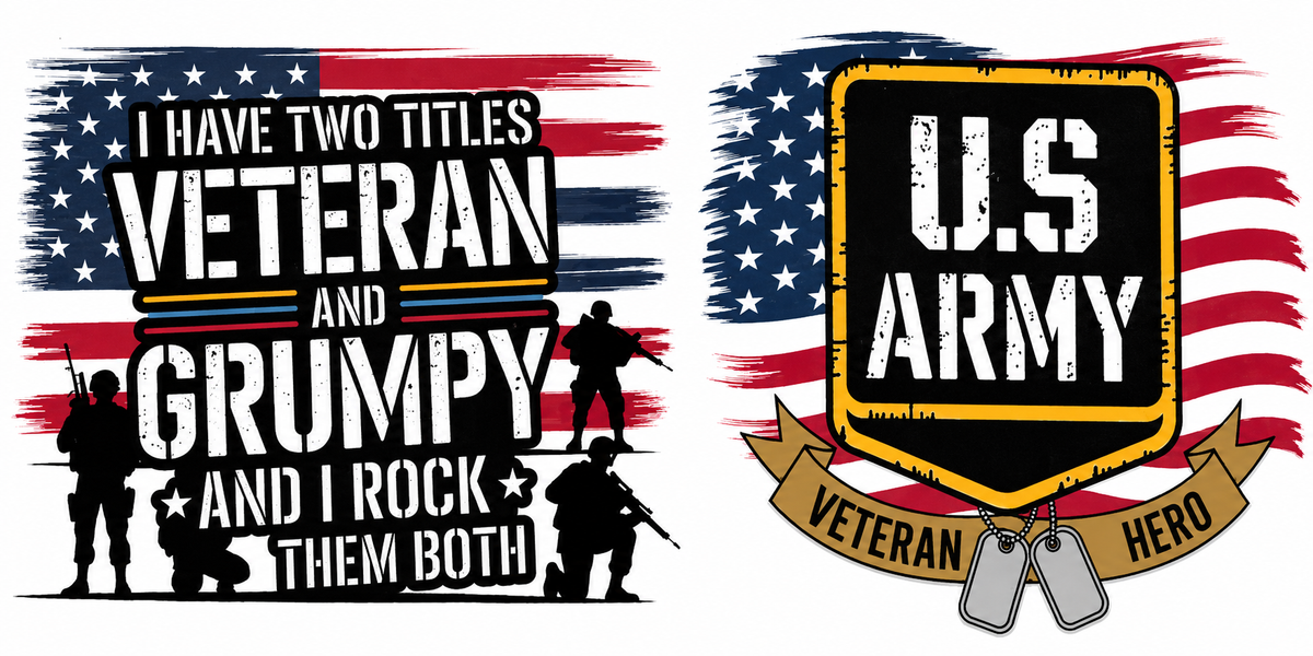 Veteran and U.S. Army two-panel tumbler wrap