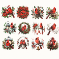 Vintage Christmas Cardinal Vignette Collection Tumbler Wrap