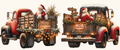Vintage Christmas two-truck tumbler wrap