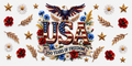 Vintage Floral USA 250 Years tumbler wrap