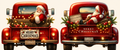 Vintage red Santa pickup pair Christmas tumbler wrap