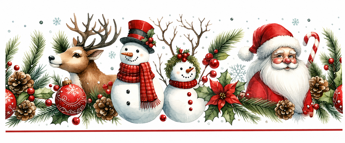 Vintage Santa reindeer and snowmen Christmas tumbler wrap