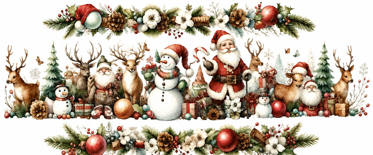 Vintage snowy Christmas tumbler wrap