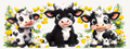 Watercolor Holstein calves among yellow flowers tumbler wrap