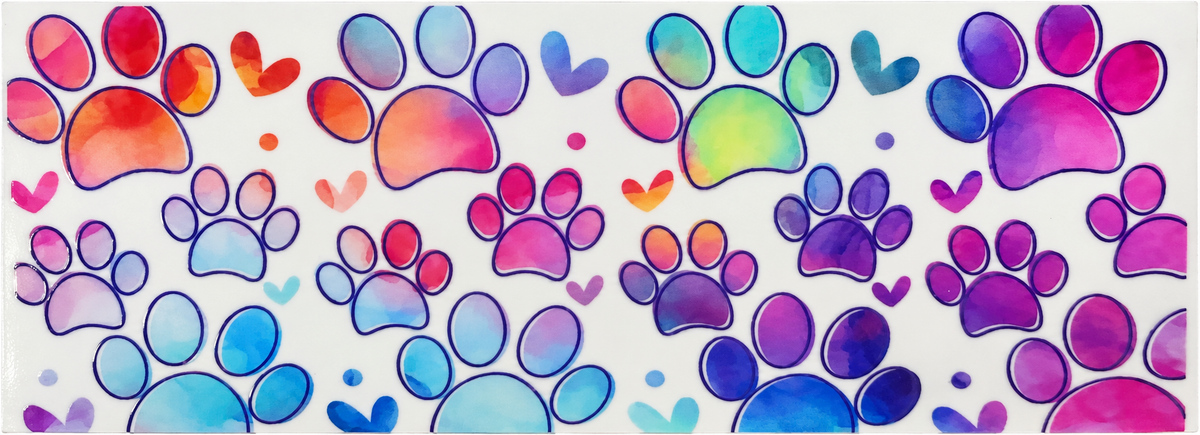 Watercolor Paw Hearts Tumbler Wrap