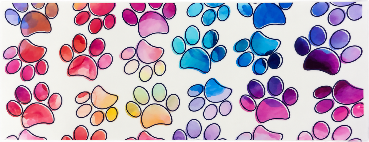 Watercolor Paw-Print Pattern A Tumbler Wrap