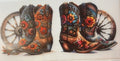 Western floral cowboy boots and wagon wheel tumbler wrap