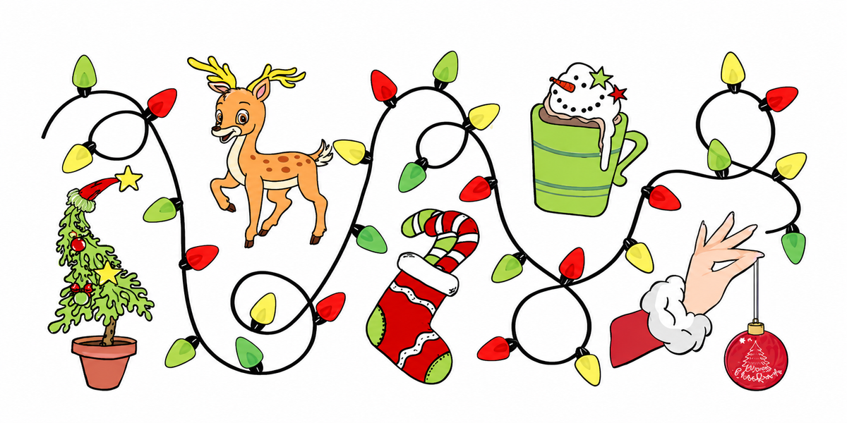 Whimsical Christmas tumbler wrap