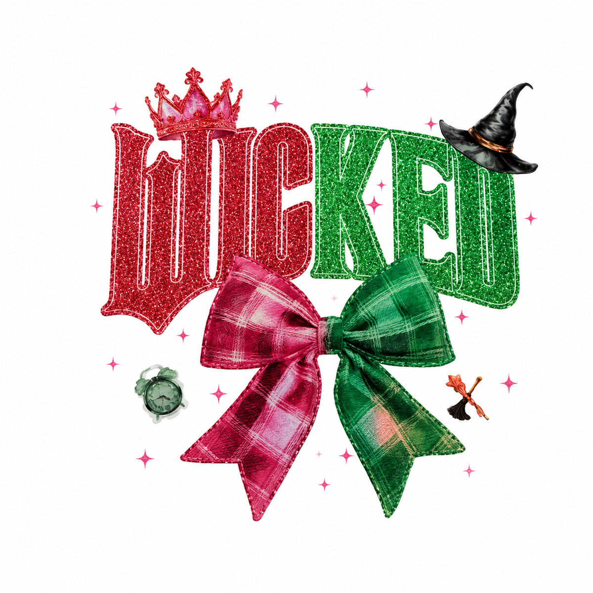 WICKED Witch Themed Design On White Tumbler Wrap