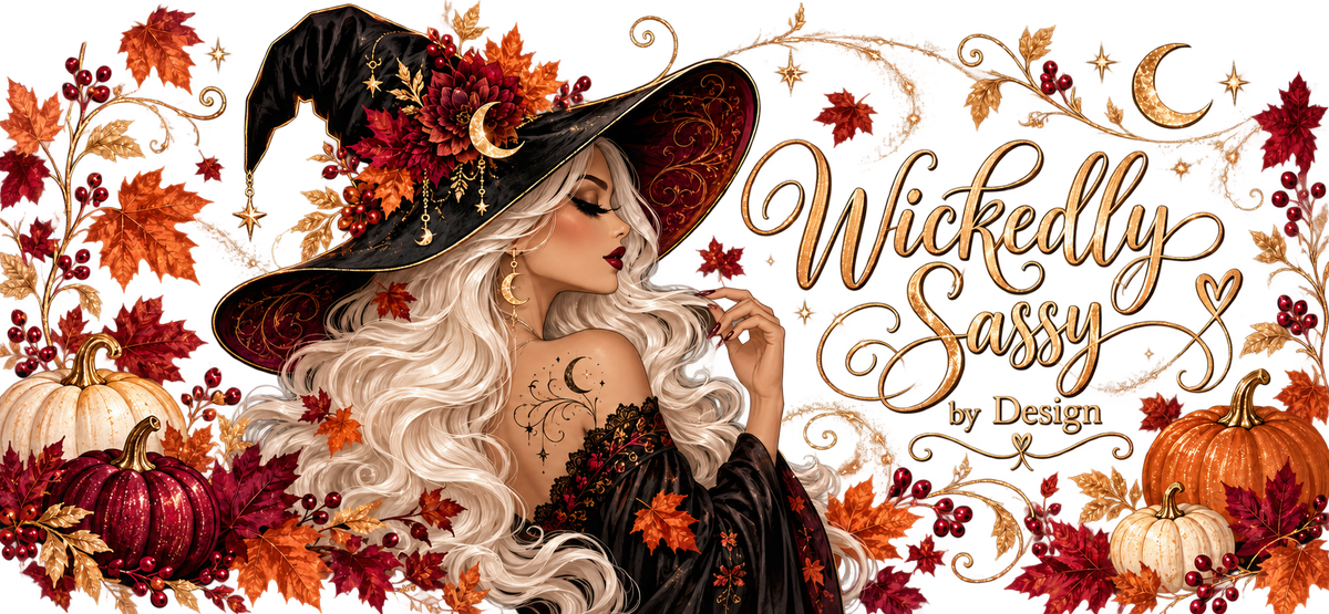 Wickedly Sassy Autumn Witch Tumbler Wrap