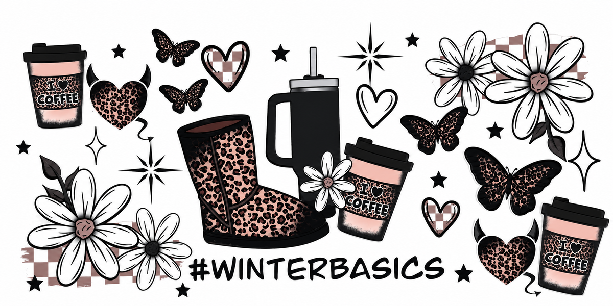 Winter coffee tumbler wrap