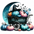 Witchy pumpkin cart tumbler wrap