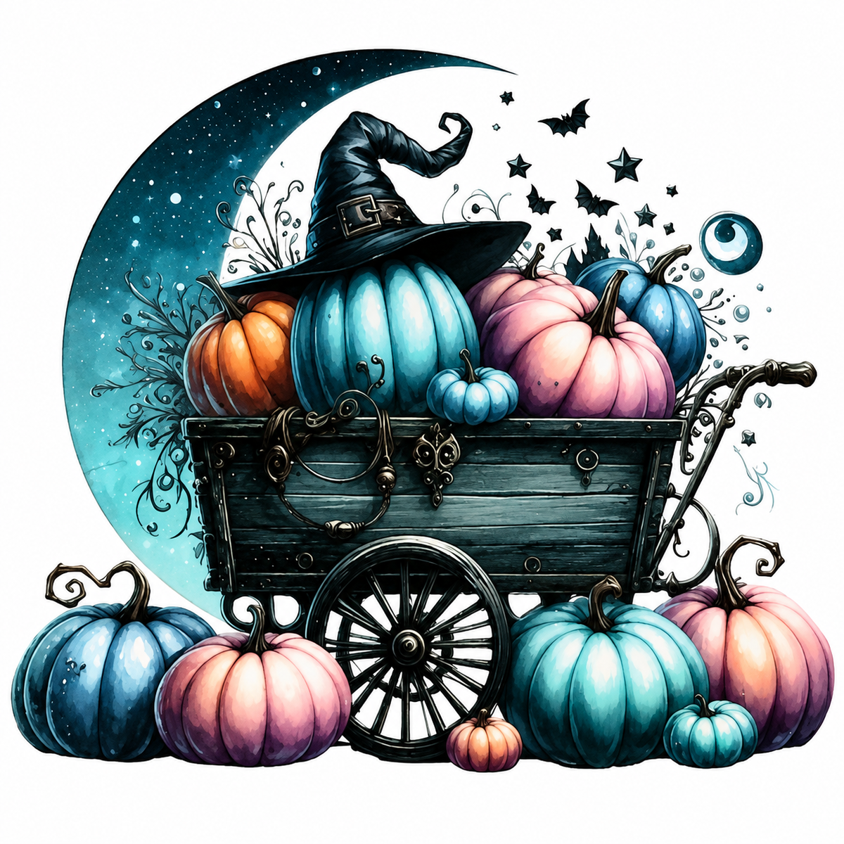 Witchy pumpkin cart tumbler wrap